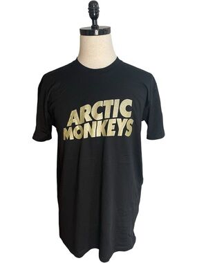 Arctic Monkeys North American Tour Graphic Band T-Shirt Black with Gold Print